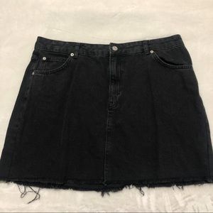 Topshop black denim miniskirt